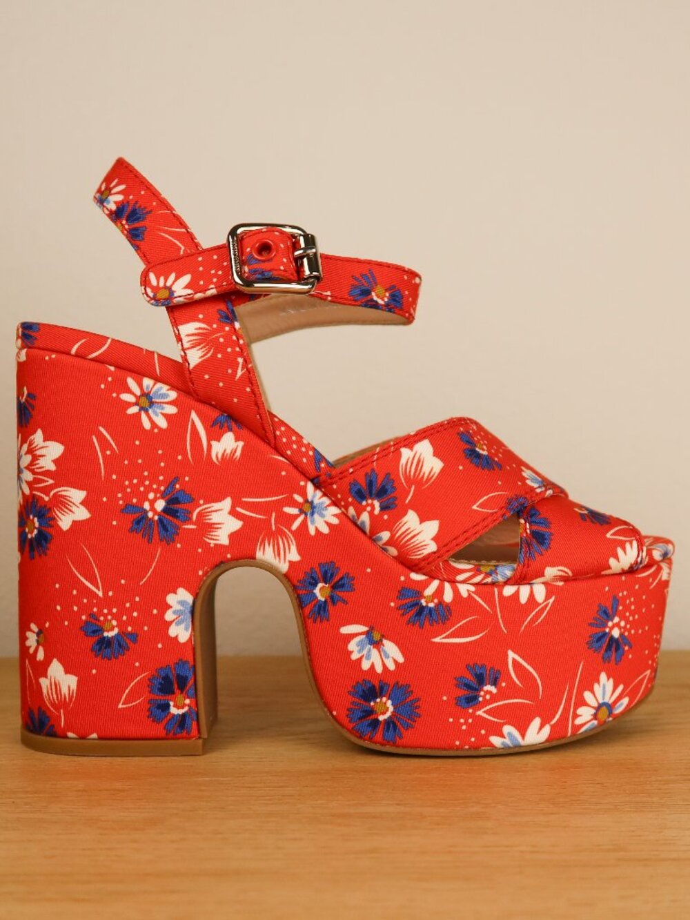 Miu Miu Floral Platform Sandal (Women's US 37)